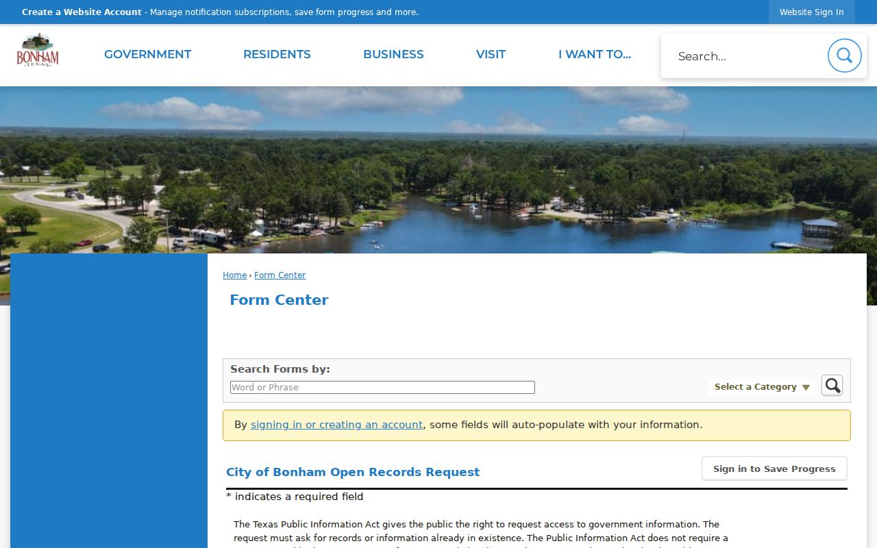 Bonham criminal records open-records request form
