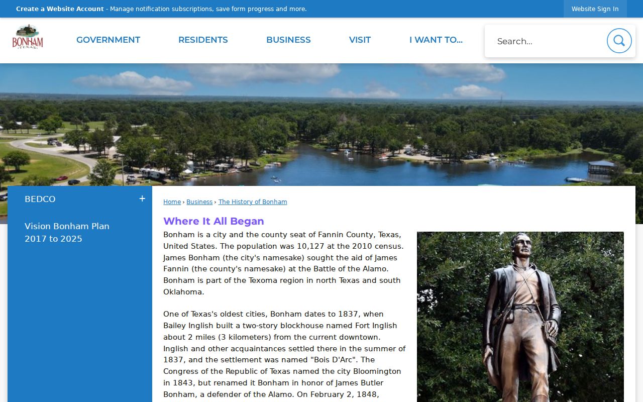 Bonham history and criminal records civic context