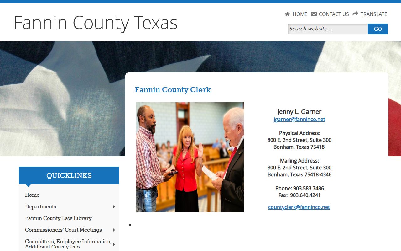 Fannin County criminal court case County Clerk misdemeanor records