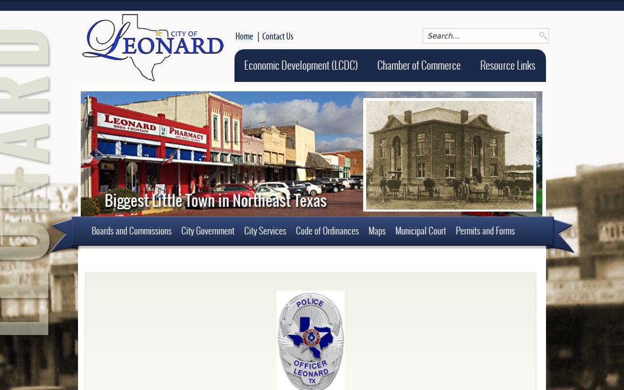 Leonard Police Department criminal record contacts